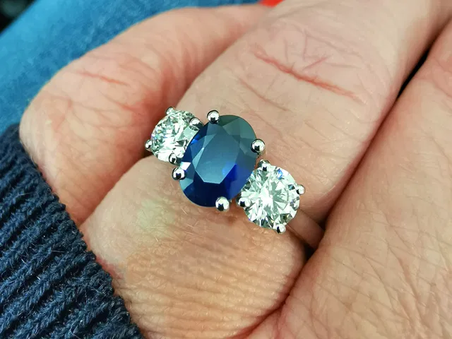 IMAGE SAPPHIRE AND DIAMOND TRILOGY RING
